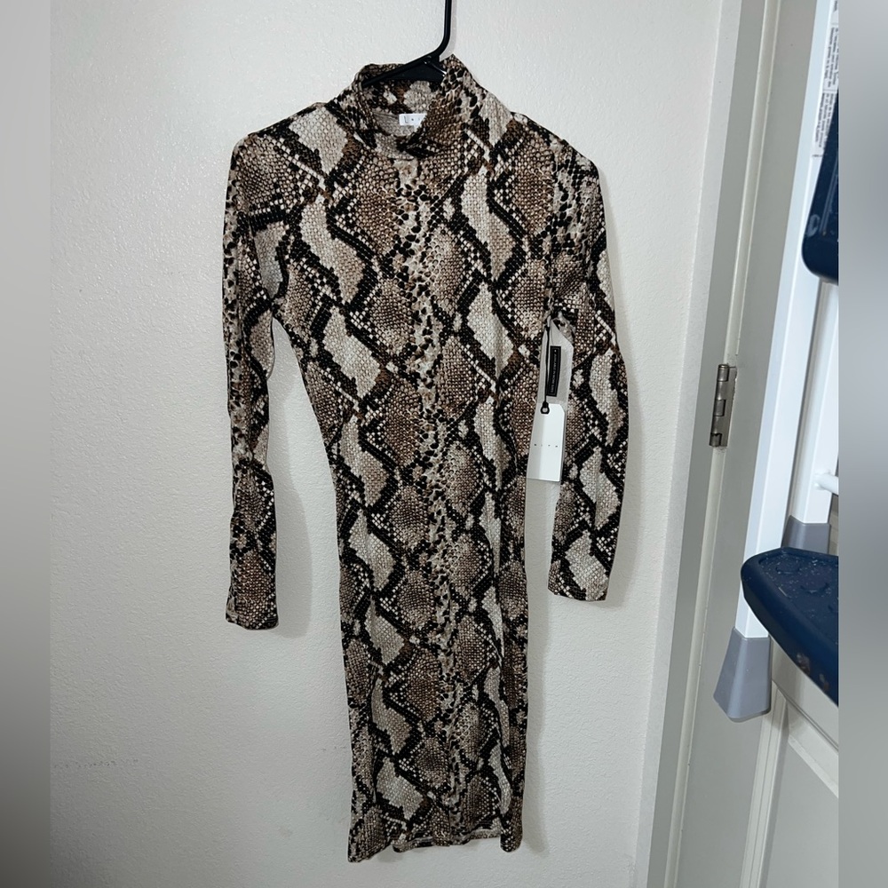 Brown and Black Snakeskin Dress